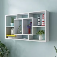 Półki do salonu - vidaXL vidaXL Wisząca półka z 8 przegrodami, biała - miniaturka - grafika 1