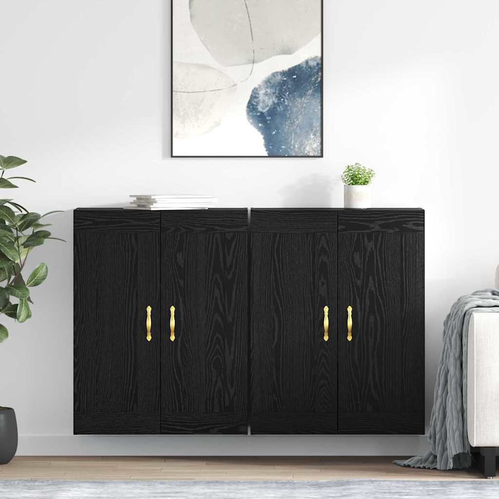 vidaXL vidaXL Szafka wisząca 2 pcs Czarny Dąb 69,5 x 34 x 90 cm