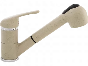 LAVEO BLG 469D DAGA Bateria zlewozmywakowa  stojąca z wyciąganą wylewką Jednouchwytowa Sposób montażu: stojący Głowica: 40 mm Zasięg wylewki: 204 mm Wykończenie: beż - Baterie kuchenne - miniaturka - grafika 1