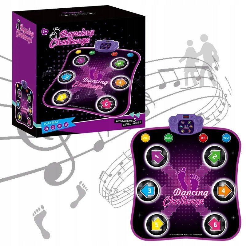 MATA DO TAŃCA DLA DZIECI ELEKTRYCZNY MATA DO TAŃCA MUZYCZNEGO 5 TRYBÓW GRY
