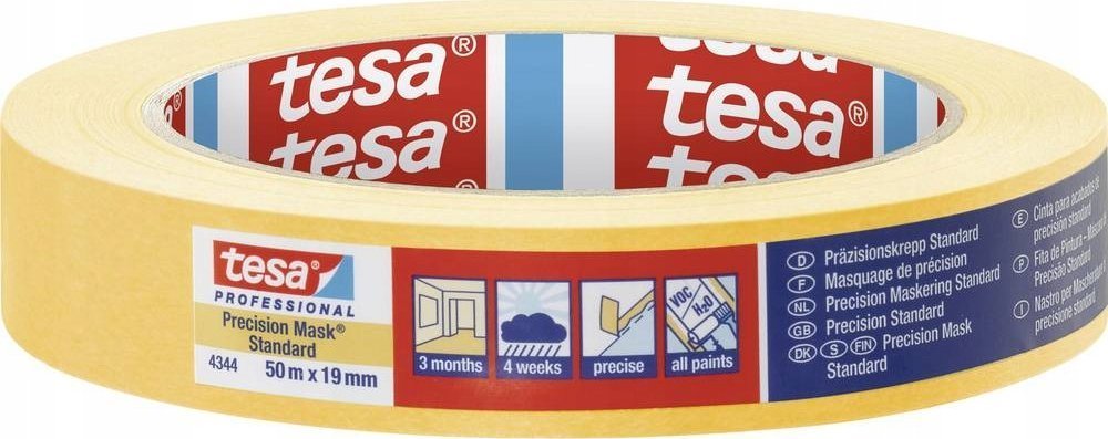 Tesa Tesa Masking Tape 50m x 10mm Stand.Prec. yellow 04344