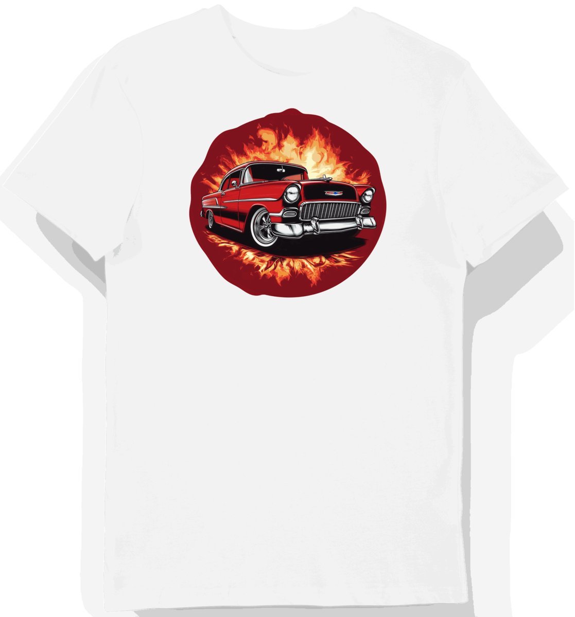 Koszulka męska biała z klasycznym stylem Bel Air 1955 XXL