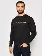 Bluzy męskie - Tommy Hilfiger Bluza Logo MW0MW11596 Czarny Regular Fit - miniaturka - grafika 1