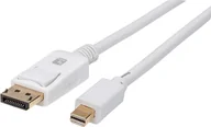 Kable komputerowe i do monitorów - Kabel Techly TECHLY Mini-DisplayPort M auf DisplayPort M Kabel 4K 60Hz weiss 3m - miniaturka - grafika 1