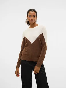 Vero Moda Sweter w kolorze kremowo-brązowym - Swetry damskie - miniaturka - grafika 1