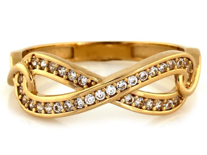 Pierścionek złoty Au 585 znak nieskończoności
