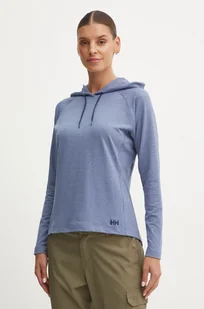 Helly Hansen bluza VERGLAS LIGHT damska kolor niebieski z kapturem melanżowa 62964 - Bluzy damskie - miniaturka - grafika 1