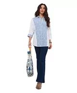 Koszule damskie - Joe Browns Damska koszula z długim rękawem z mieszanym wzorem w niebieskie prążki, wielokolorowa, 8, multi, 34 - miniaturka - grafika 1