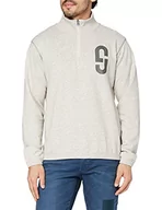 Bluzy męskie - G-STAR RAW Męska bluza z kapturem Gs Logo Half Zip Sweats, Wielokolorowy (Whitebait Htr D20400-a613-6030), XS - miniaturka - grafika 1