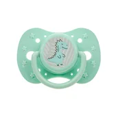Smoczki uspokajające - Akuku Smoczek Uspokajający Silikonowy Symetryczny 6M+ - miniaturka - grafika 1
