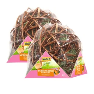 MultiFit Wiklinowa kula z sianem z kwiatami nagietka 2x80 g - Karma dla gryzoni - miniaturka - grafika 1