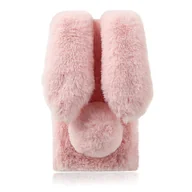 Etui i futerały do telefonów - Pluszowe etui na telefon z królikiem Miękka powłoka TPU Przytulny zimowy design kompatybilny z Moto Plus Ochronny pokrowiec na smartfon Różowy Moto... - miniaturka - grafika 1