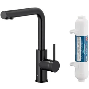 KFA Armatura DUERO PURE BASIC BLACK 6623-912-81 z funkcją filtracji wody, Stal nierdzewna, Filtr Hydro+ - Baterie kuchenne - miniaturka - grafika 1