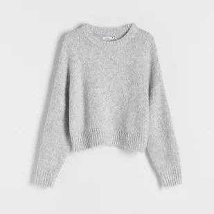 Reserved - Sweter z miękkiej dzianiny - Jasny szary - Swetry damskie - miniaturka - grafika 1