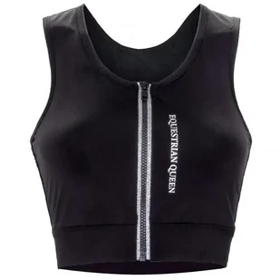 Koszulka croptop EQ.QUEEN Adeline 24SS damska czarna, rozmiar: S - Koszulki jeździeckie - miniaturka - grafika 1