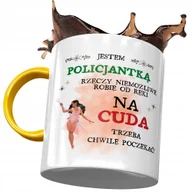 Kubki - Kubek Żółty Dla Policjantki Trzeba Chwilę Poczekać z Nadrukiem ze Zdjęciem + Opakowanie na prezent (wzór 01) - miniaturka - grafika 1