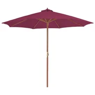 Parasole ogrodowe - Parasol ogrodowy na drewnianym słupku, 300 cm, bordowy - miniaturka - grafika 1