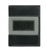 Portfele - Lumarko Pionowy Portfel Męski, Skóra Naturalna, Nubuk I Jeans - miniaturka - grafika 1