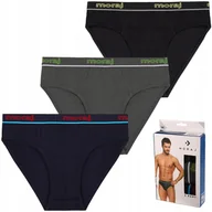 Majtki męskie - 3 SZT SLIPY MAJTKI MĘSKIE BAWEŁNIANE MORAJ W KARTONIKU GŁADKIE - 3XL - miniaturka - grafika 1