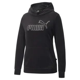 Bluza z kapturem damska Puma ESS+ Velour czarna 67000801-S - Bluzy damskie - miniaturka - grafika 1