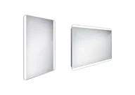 Lustra - Nimco Lustra - Lustro łazienkowe podświetlane diodami LED 50x70 cm, zaokrąglone, aluminium ZP 17001 - miniaturka - grafika 1