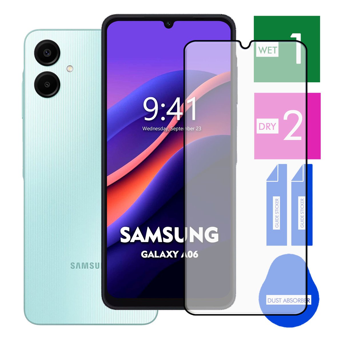 SZKŁO HARTOWANE DO SAMSUNG GALAXY A06 NA TELEFON PEŁNE CAŁY EKRAN 9H 5D