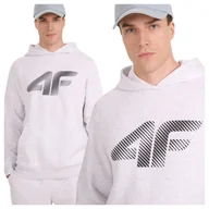 Bluzy męskie - Bluza dresowa z kapturem męska 4F 4FWMM00TSWSM1766-27M Szary Roz. 3XL - miniaturka - grafika 1