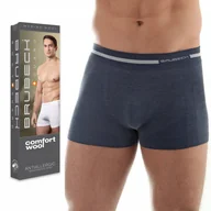 Majtki męskie - BRUBECK BX10430 bokserki męskie WEŁNIANE - XL - miniaturka - grafika 1