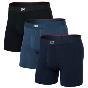 Męskie bokserki Saxx Vibe Xtra Soft Comfort Boxer Brf Fly 3Pk Rozmiar: L / Kolor: ciemnoniebieski - Majtki męskie - miniaturka - grafika 1