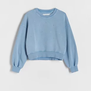 Reserved - Bluza z cyrkoniami - Niebieski - Bluzki dla dziewczynek - miniaturka - grafika 1
