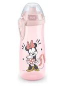 Sztućce dla dzieci - NUK Bidon "Sports Cup - Minnie" w kolorze jasnoróżowym - 450 ml - miniaturka - grafika 1