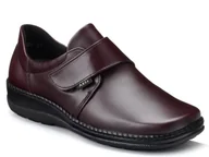 Półbuty damskie - Półbuty damskie skórzane na rzepy Kosela Medic 1461 rubin tęgość H-37 - miniaturka - grafika 1