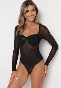 Czarne Siateczkowe Body w Cyrkonie Motaxe - Body - miniaturka - grafika 1