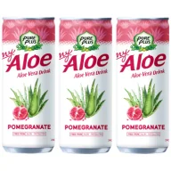 Soki i napoje niegazowane - Pure Plus Napój z aloesem Aloe Vera Drink Granat zestaw 3 x 240 ml - miniaturka - grafika 1