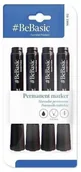 Markery permanentne - BeBasic Marker permanentny 4szt czarny - miniaturka - grafika 1