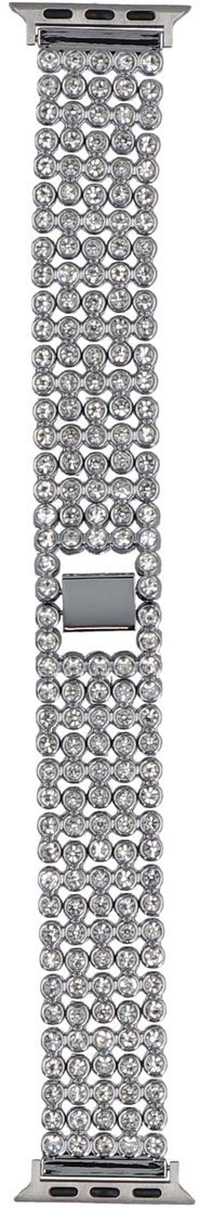 GlacierX bransoleta do smartwatcha Zirconia Grid Bracelet Silver do Apple Watch 38/40/41mm Srebrna