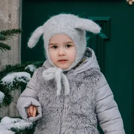 Czapki dla dzieci - Czapka Szary Piesek alpaka/merynos - miniaturka - grafika 1