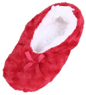 Kapcie damskie - Czerwono-Białe, Puszystec Kapcie - miniaturka - grafika 1