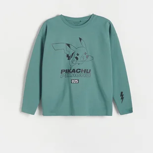 Reserved - Longsleeve oversize Pokémon - morski - Bluzki dla chłopców - miniaturka - grafika 1