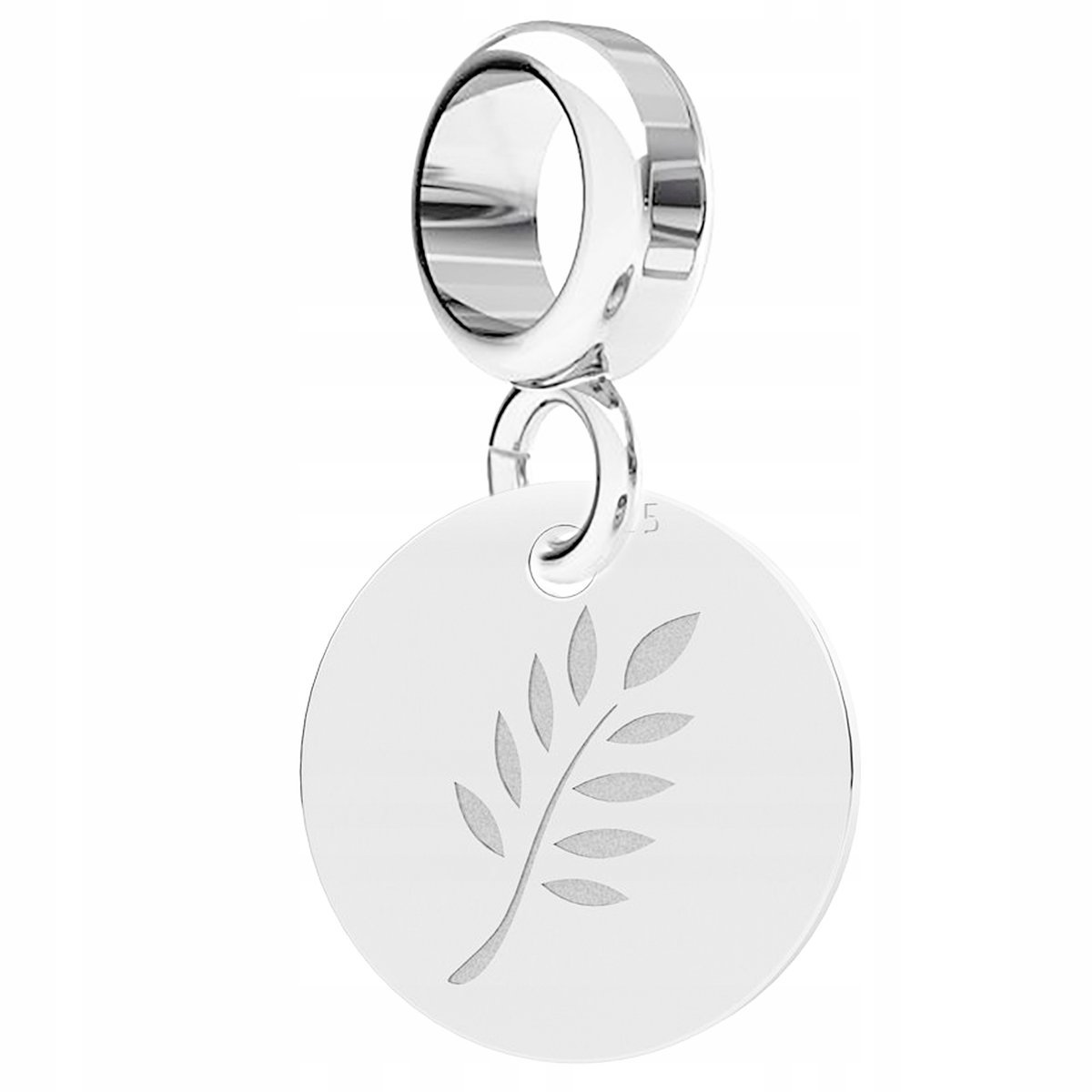 Charms Srebrny Blaszka z Gałązką Roślina Zboże Gałąź Pszenica SREBRO 925