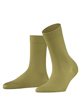 Legginsy - FALKE Damskie bawełniane legginsy dotykowe nieprzezroczyste czarno-białe więcej kolorów grube długie gładkie idealne na lato lub zimę 1 para, Zielony (Olive 7298), 35.5-38 EU - grafika 1