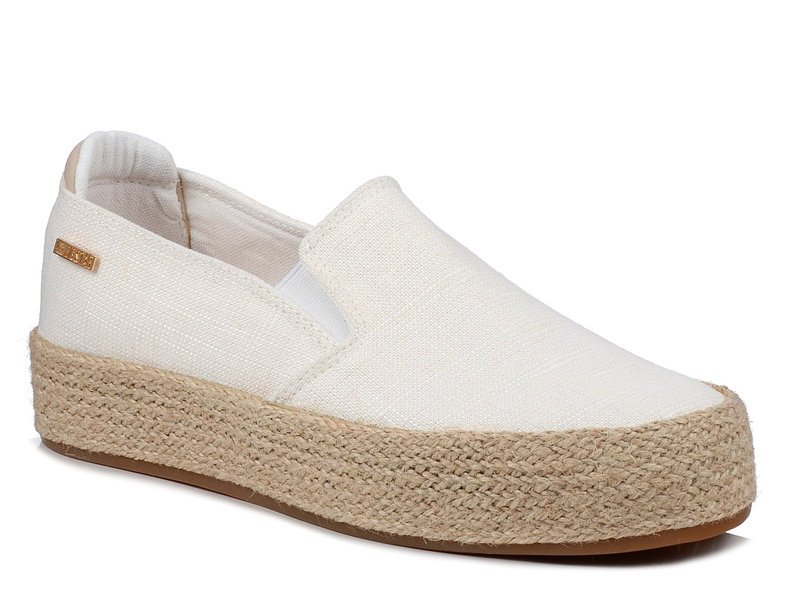 Trampki damskie białe Big Star TT274090 espadryle na platformie wsuwane36-36