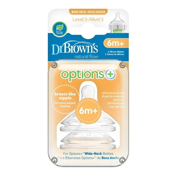 DR BROWN'S Smoczek do butelki szeroka szyjka Options+ 8m+ POZIOM 3