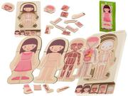 Układanki dla dzieci - Puzzle drewniane budowa ciała montessori dziewczynka KX5957 - miniaturka - grafika 1