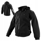 Odzież robocza - Polar męski roboczy czarny BLUZA POLAROWA męska z Odpinanym Kapturem Ciepły - miniaturka - grafika 1