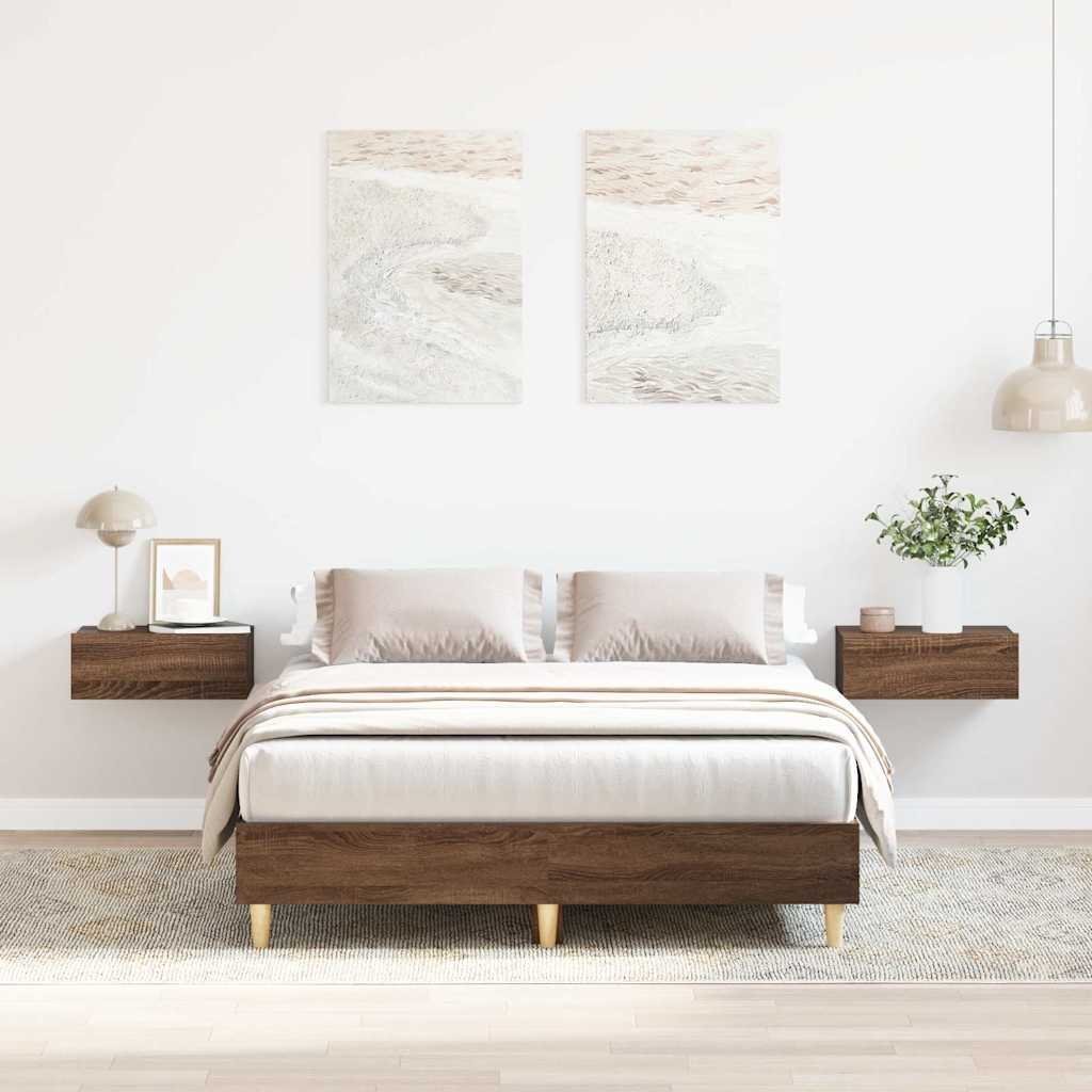 Rama łóżka bez materaca Brązowy dąb 120x200 cm Drewno klejone