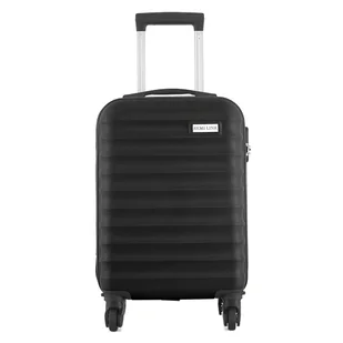 Walizka z ABS-u w poziome paski 18" - czarna Semi Line - Walizki - miniaturka - grafika 1