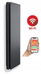 Radialight Grzejnik pionowy elektryczny energooszczędny 750W - ICON 7 z modułem Wi-Fi, Antracyt, 95x45x11cm ICO07112 - Grzejniki łazienkowe - miniaturka - grafika 1