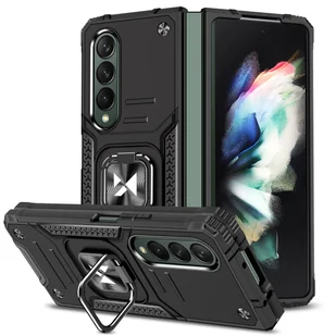 Wozinsky Ring Armor etui Samsung Galaxy Z Fold 4 pancerny pokrowiec uchwyt magnetyczny ring czarne - Etui i futerały do telefonów - miniaturka - grafika 1