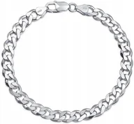 Bransolety męskie - SZEROKA MĘSKA BRANSOLETKA SREBRNA PANCERKA DIAMENTOWANA SREBRO PRÓBA 925 - miniaturka - grafika 1